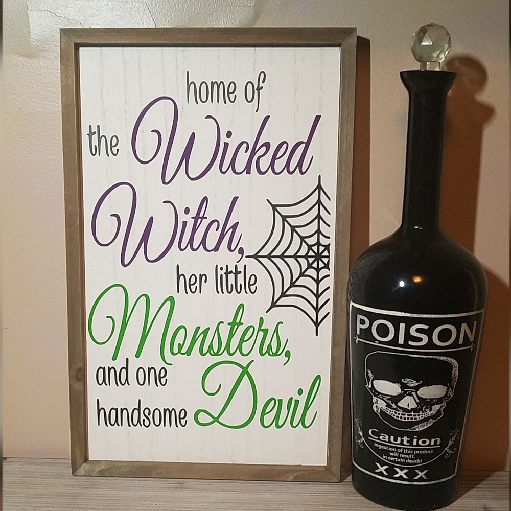 Wicked Witch Monsters Devil Framed Sign